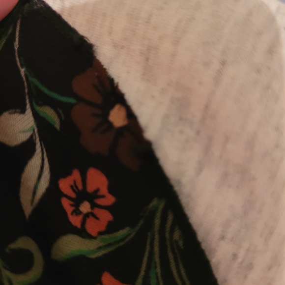 Free People Floral Black Long Sleeve Women's Top Size Large - Picture 9 of 10